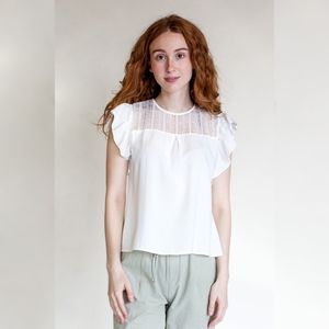 Pink Martini XS Farrah Top White
